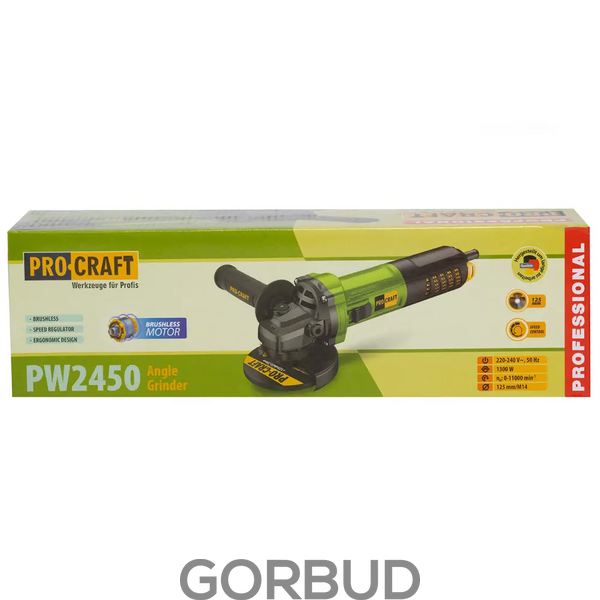 Болгарка бесщеточная Procraft PW2450 125 мм 002450 фото
