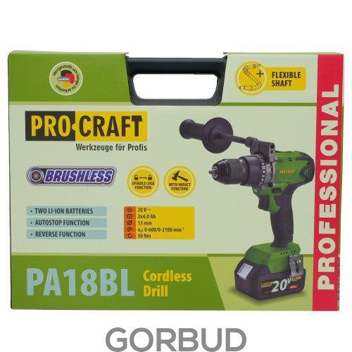 Шуруповерт аккумуляторный Procraft PA18BL Extra (без АКБ и ЗУ) 101801_1 фото