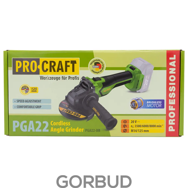 Акумуляторна болгарка Procraft PGA22 (Без АКБ) 030273_1 фото
