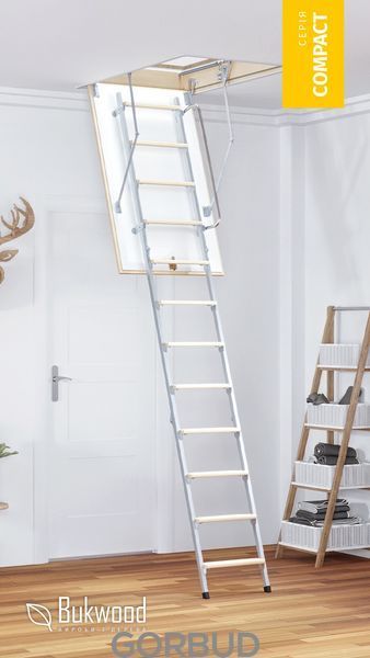 Лестница на чердак Bukwood Compact Metal ST 110x70 см 99991454 фото