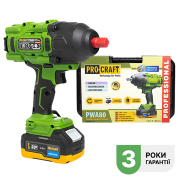 Гайковерт акумуляторний Procraft PWA80 в кейсі (з АКБ) 030801 фото