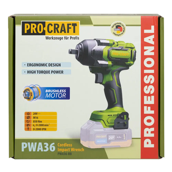 Гайковерт акумуляторний Procraft PWA36 (без АКБ та ЗП) 030036 фото