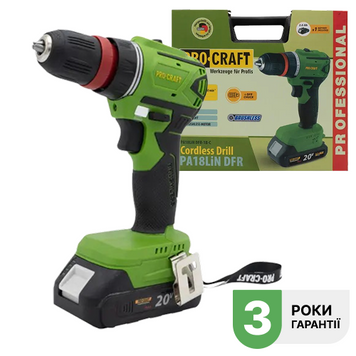 Шуруповерт акумуляторний Procraft PA18LiN DFR 001813 фото