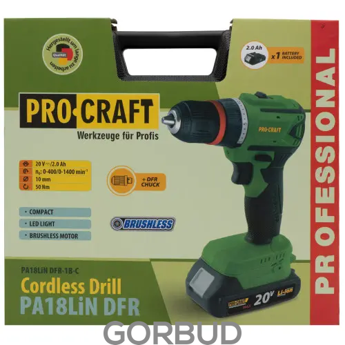 Шуруповерт аккумуляторный Procraft PA18LiN DFR 001813 фото