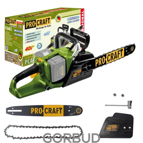 Пила цепная аккумуляторная Procraft PCA40/2 (2 акб 4Ач + ЗП 20/2) 030401 фото