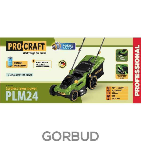 Акумуляторна газонокосарка Procraft PLM24 (з 2 АКБ) 032028 фото