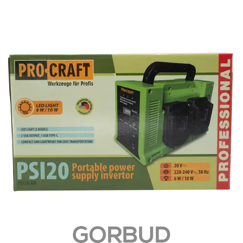 Инвертор напряжения аккумуляторный Procraft PSI20 (без АКБ и ЗУ) 030247 фото