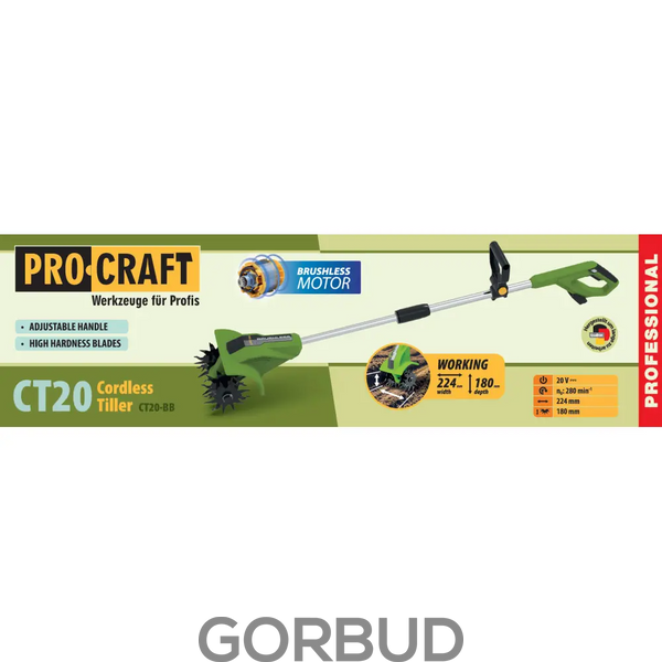 Акумуляторний культиватор-сапа Procraft CT20 (з 2 АКБ) 032003_2 фото