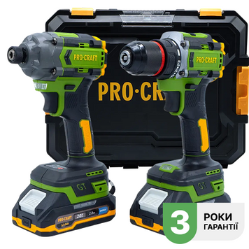 Набір акумуляторного шуруповерта PA18LiPro та гвинтоверта PS24 Procraft PA214SET 002140 фото