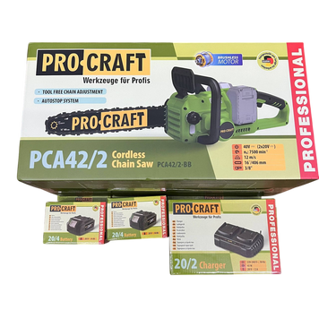 Акумуляторна ланцюгова пила Procraft PCA42/2 (з 2 АКБ 4А) 030422_1 фото