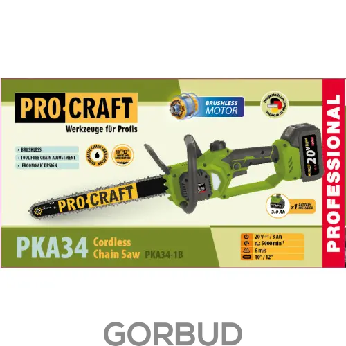 Акумуляторна пила Procraft PKA34 (з АКБ та ЗП) 030046 фото